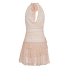 Damen Sommerliches Trägerkleid mit Raffungen und Rüschensaum R&B