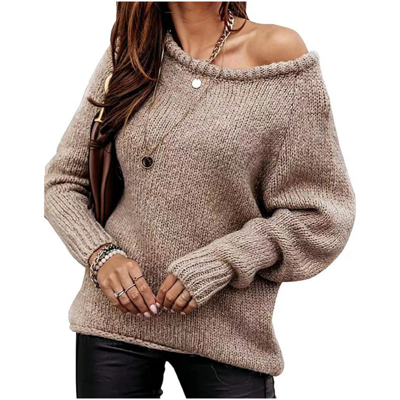 Damen Off-Shoulder Strickpullover R&B
