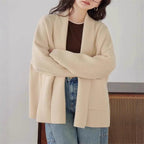 Damen Weicher Strickcardigan mit Rundhalsausschnitt und lässigem Schnitt