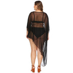 Damen eleganter Strandüberwurf aus leichtem Netzmaterial R&B