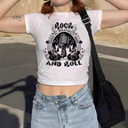 Damen cropped T-Shirt mit exklusivem Pferdemotiv und figurbetontem Schnitt R&B