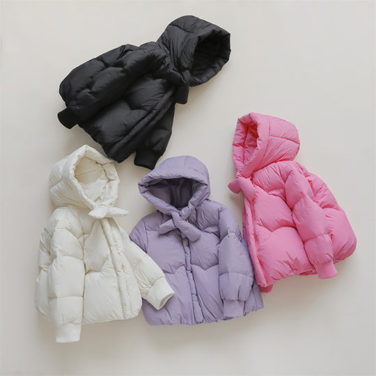 Damen Voluminöse Steppjacke mit Kapuze und hohem Kragen R&B