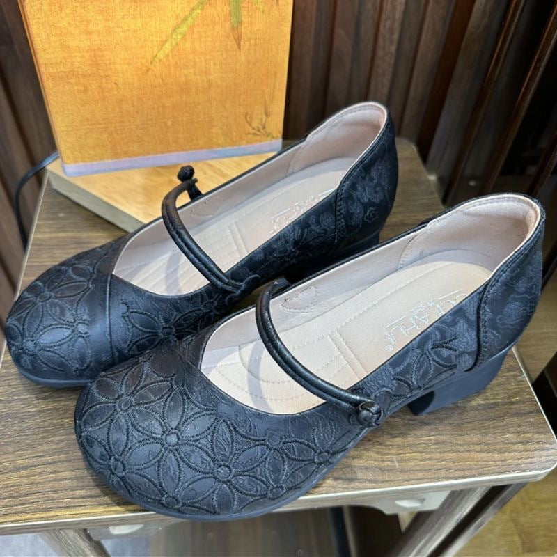 Damen Komfortable Ballerinas mit dekorativem Blumenmuster R&B