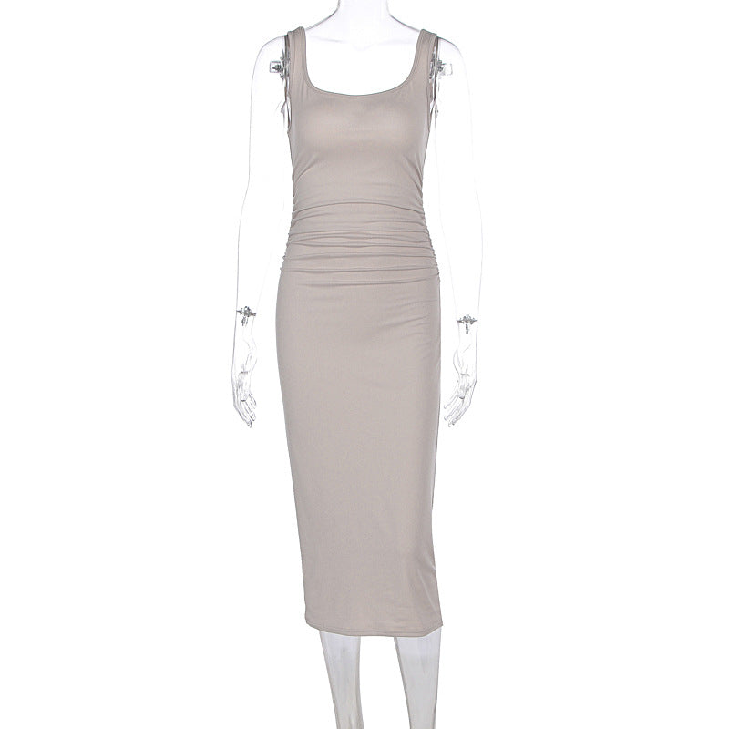 Damen Figurbetontes Midi-Kleid mit raffinierten Raffungselementen R&B