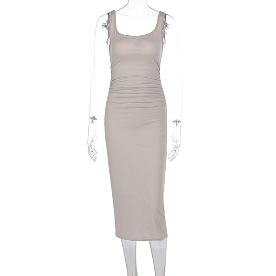 Damen Figurbetontes Midi-Kleid mit raffinierten Raffungselementen R&B