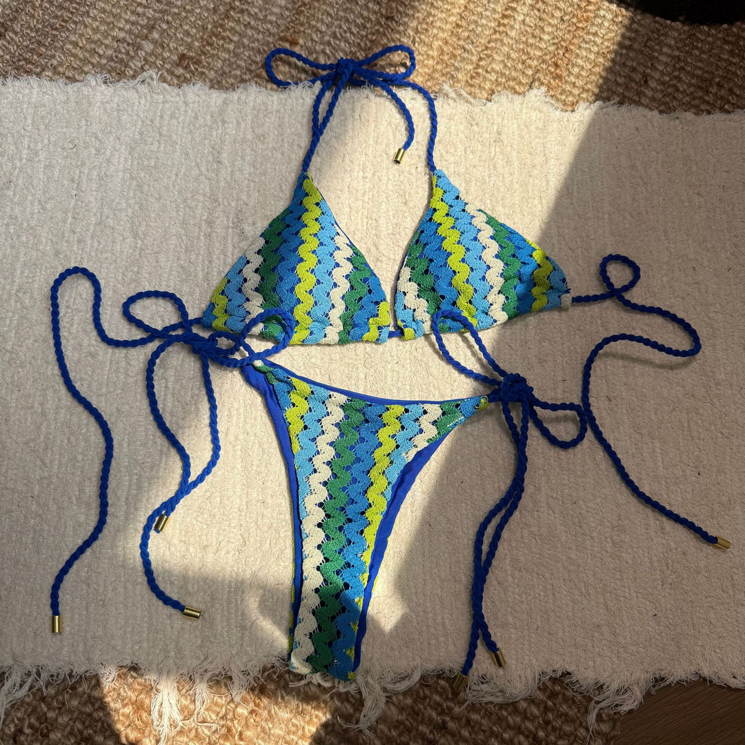 Damen Triangel-Bikini mit geflochtenen Trägern R&B