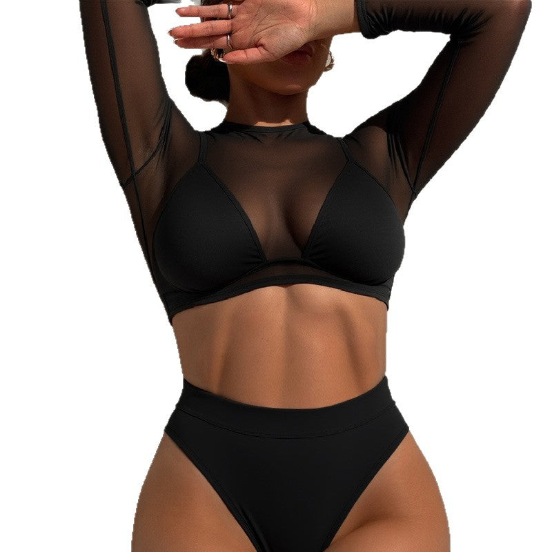 Damen Sportliches Longsleeve-Bikini-Set R&B