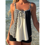 Damen Tankini mit modischem Leoparden-Design und edlen Elementen R&B