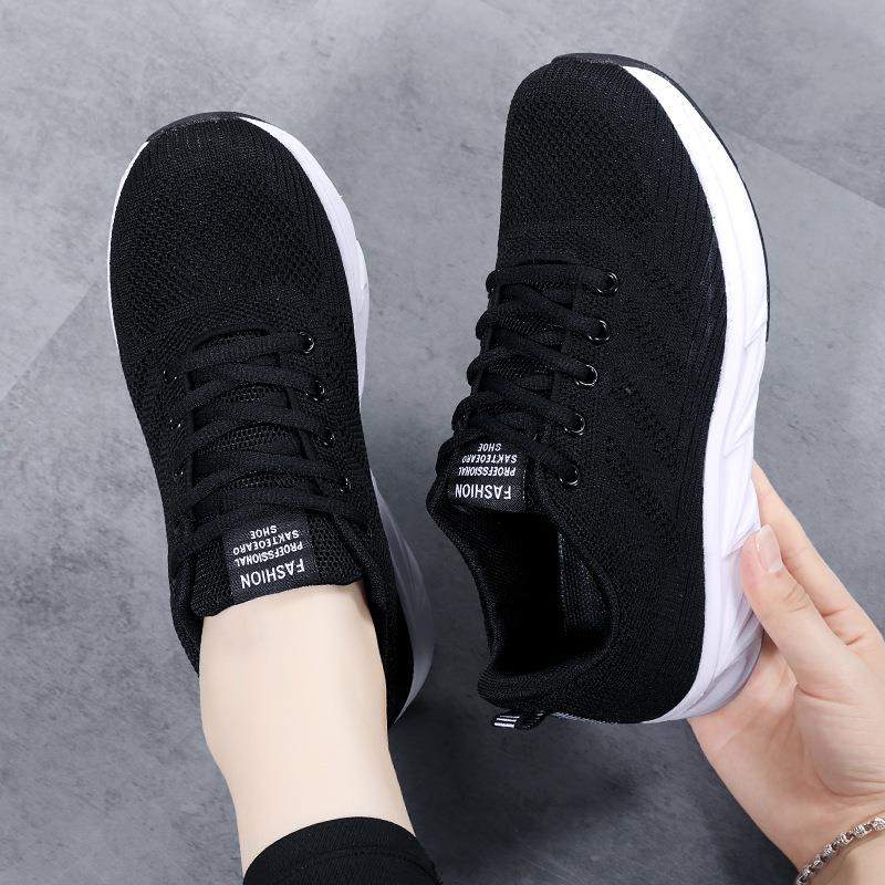 Damen nan leichtgewichtige atmungsaktive Strick-Laufschuhe mit viskoelastischer Einlegesohle und stoßdämpfender Zwischensohle R&B