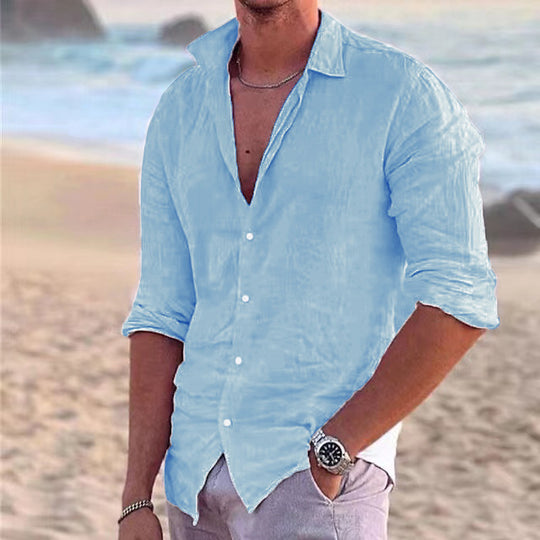 Herren Sommerliche Leinenhemd R&B