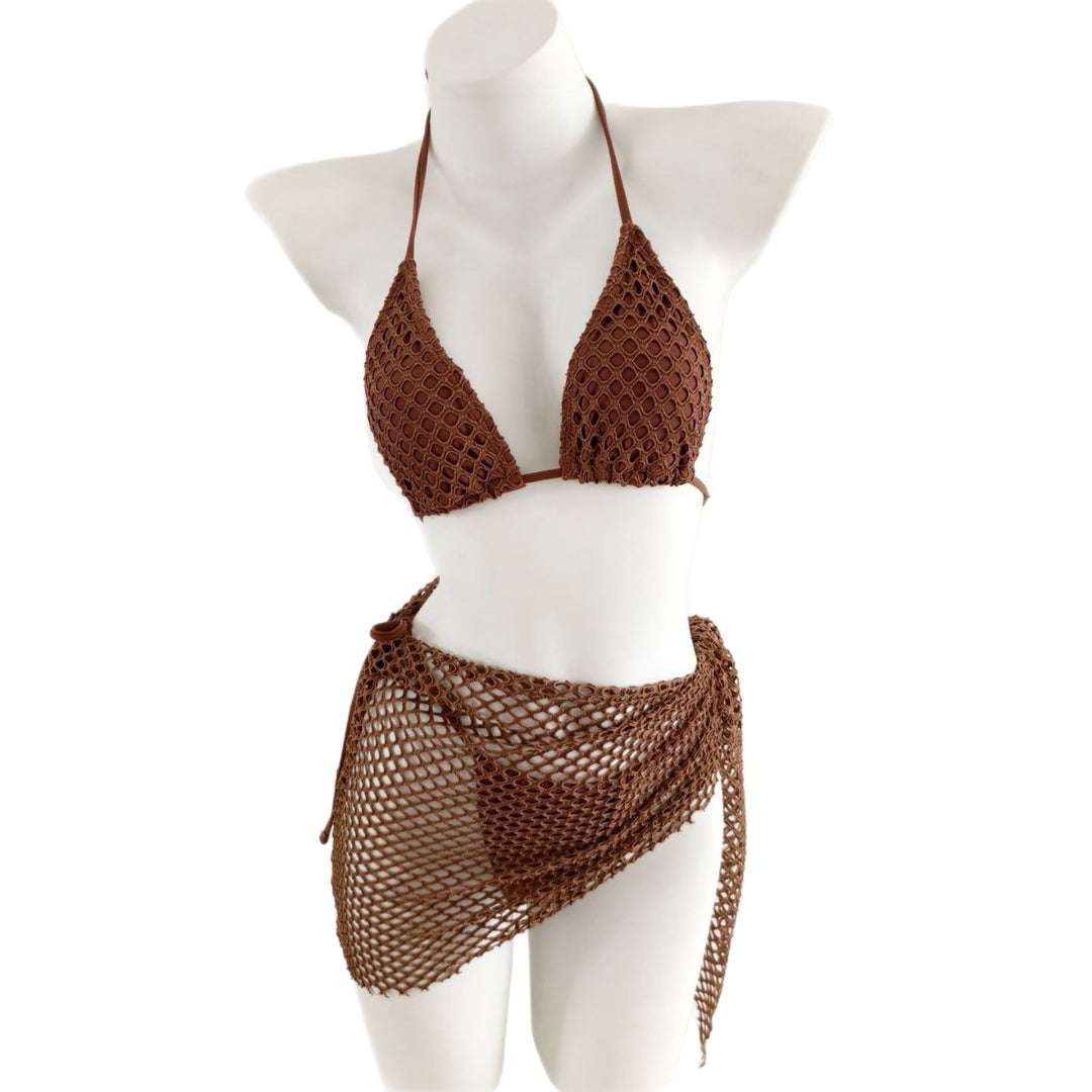 Damen Triangel-Bikini mit modischen Netzrock-Details R&B