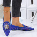 Damen flache Ballerinas mit funkelnder Applikation und modischem Design R&B