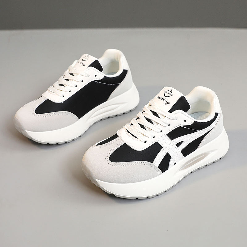 Damen Plattform-Sneaker mit atmungsaktiver Mesh-Oberfläche und stoßdämpfendem Sohlenprofil R&B