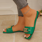 Damen Modische Riemensandalen mit Glitzer-Applikation