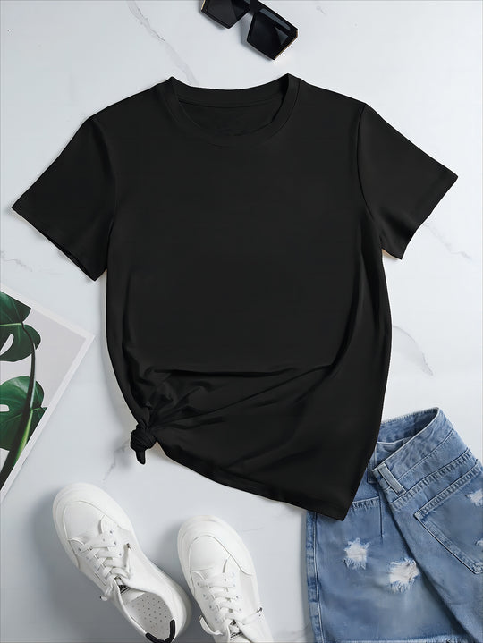 Damen oversized Baumwoll-T-Shirt mit geradem Schnitt und minimalistischem Design R&B