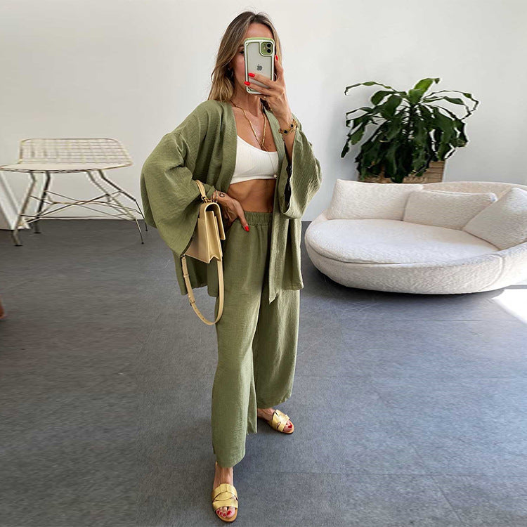 Damen lässiges 2-in-1 Set aus Hoody und weitem Hosen