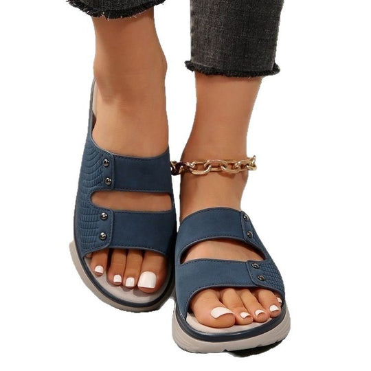 Damen Komfortable Plateau-Sandalen mit dekorativen Nieten R&B