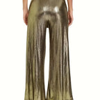 Damen elegante Plisseehose mit hochglänzendem Finish R&B