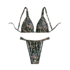 Damen Triangel-Bikini mit verspieltem floralem Muster und verstellbaren Trägern R&B