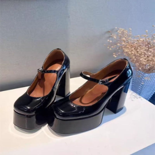 Damen elegante Plateau-Pumps mit verstellbarem Riemchen R&B