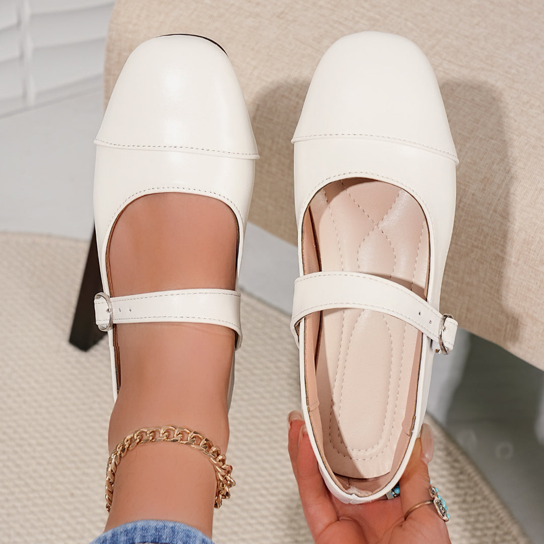 Damen Ballerinas mit verstellbarem Riemen und elegantem Obermaterial R&B