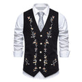 Herren elegante Weste mit floralem Stickdesign R&B