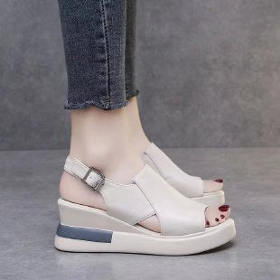 Damen bequeme Plateau-Sandalen mit elegantem Schnitt und ergonomischer Fußbettgestaltung R&B