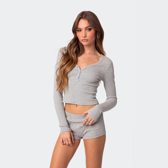 Damen bequemes Unterwäsche-Set mit elastischem Bund und Knopfleiste R&B