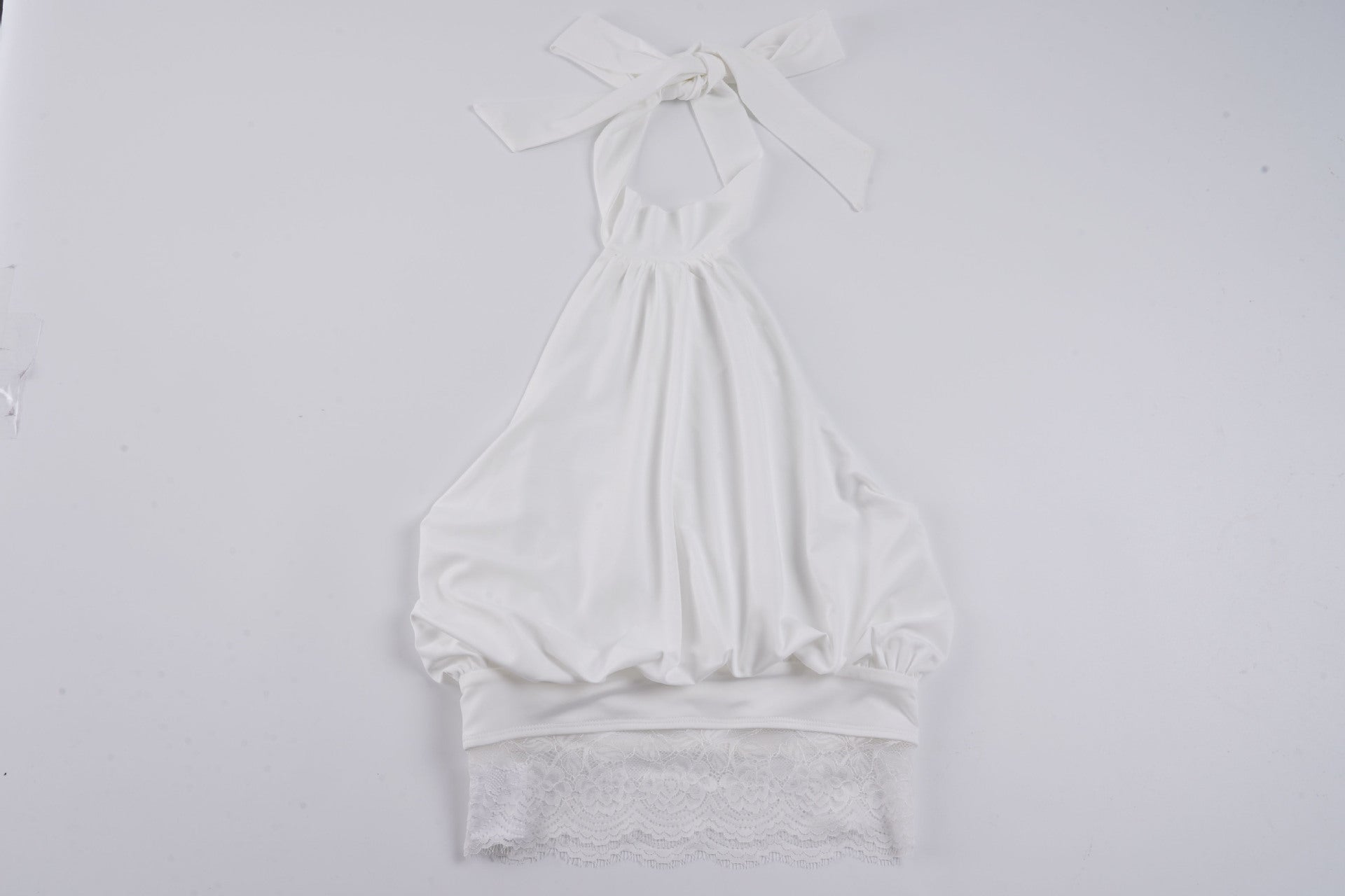 Damen elegantes Spaghetti-Trägertop mit transparentem Spitzenbesatz R&B