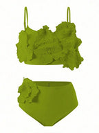 Damen Floral Bikini mit voluminösem Blüten-Design