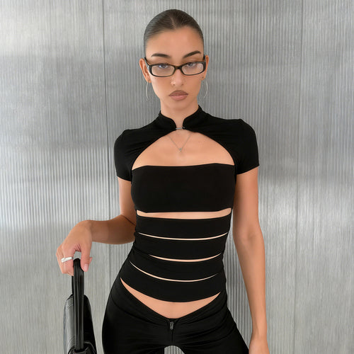 Damen funktionales Oberteil mit elegantem Kragen und modischem Schnitt R&B
