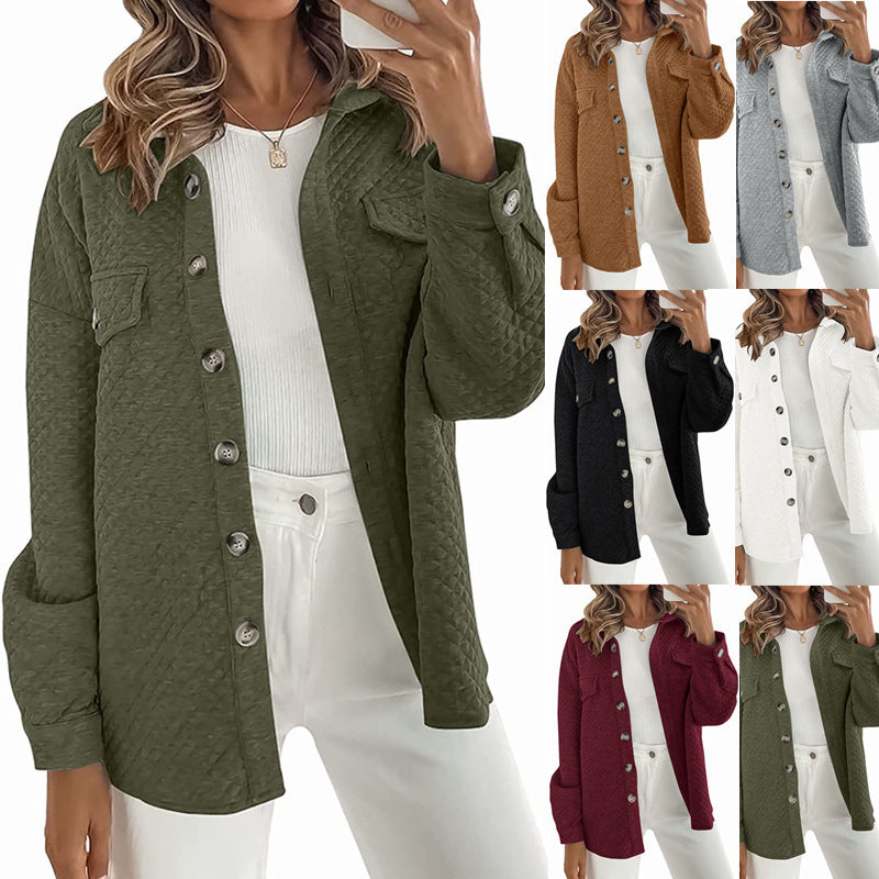 Damen elegante gesteppte Jacke im lässigen Schnitt R&B