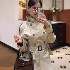 Damen Trenchcoat mit taillierter Silhouette und doppelter Knopfleiste R&B