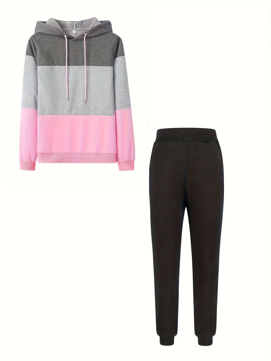 Damen modischer Freizeitpullover mit Kapuze und Farbblockdesign R&B