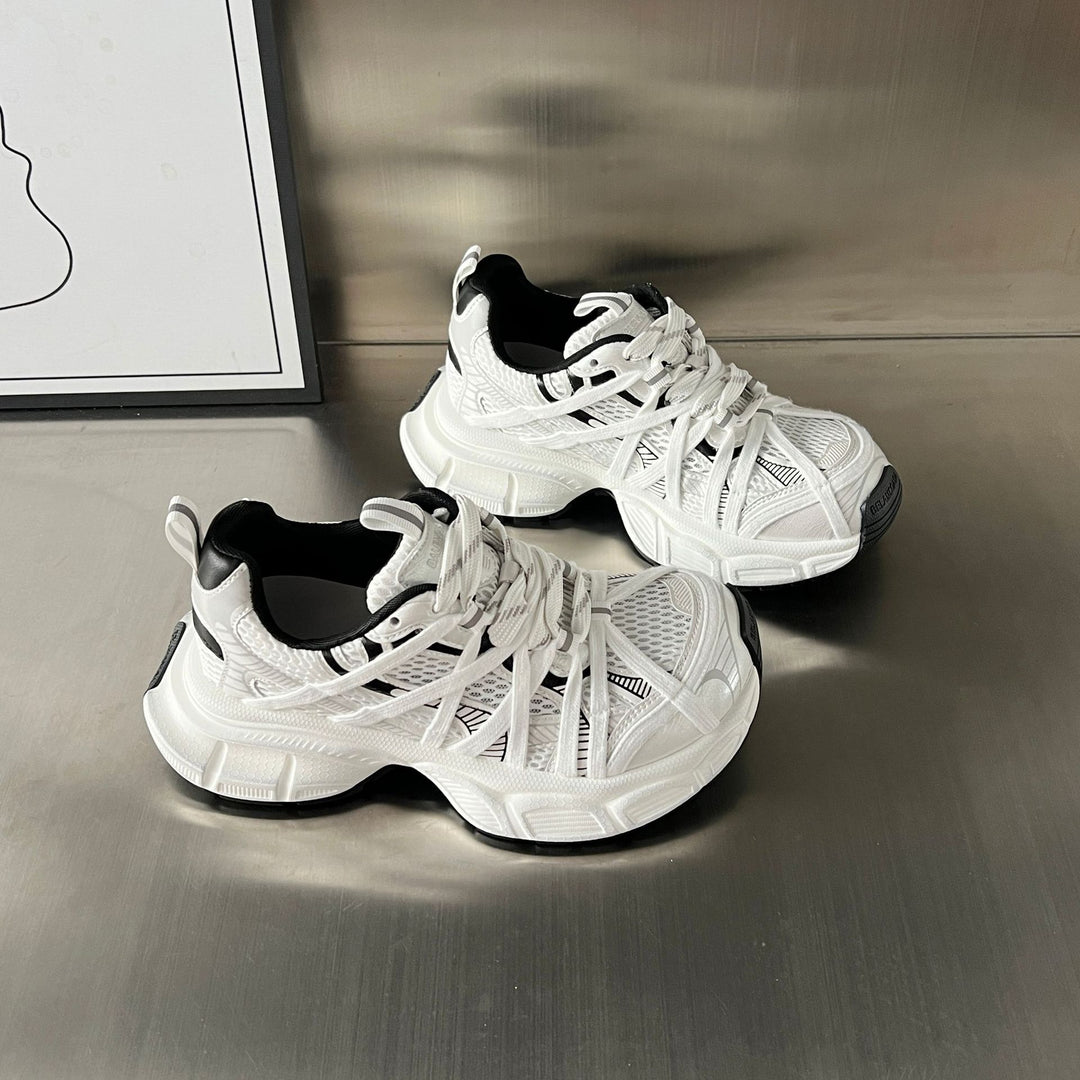 Damen Sportliche Sneakers mit innovativer Schnürung und atmungsaktiver Mesh-Oberfläche R&B