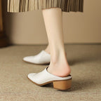 Damen Modische Slipper mit elegantem Nagel-Design und komfortablem Absatz
