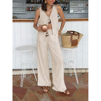 Damen luftiges Sommer-Set mit verstellbarem Kordelzug und lockerer Passform R&B
