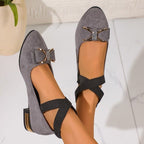 Damen elegante Ballerinas mit modischem Schleifen-Detail R&B