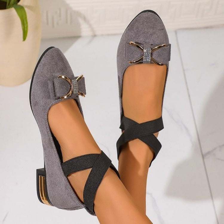 Damen elegante Ballerinas mit modischem Schleifen-Detail R&B