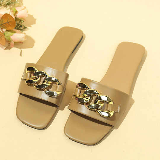 Damen Elegante Sandalen mit modischem Kettenakzent R&B