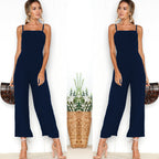 Damen Jumpsuit mit schmalen Trägern und weitem Beinschnitt R&B