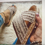 Damen Freizeitsandalen aus hochwertigem, atmungsaktivem Material mit elegantem Textilüberzug