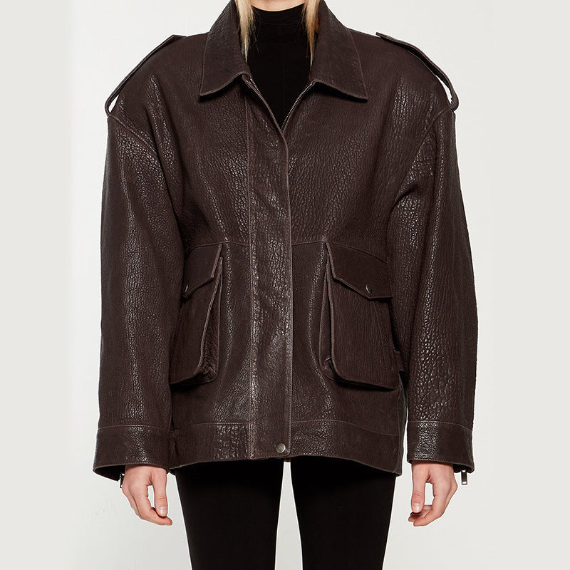 Damen Oversized jacke im robusten Design mit praktischen Taschen R&B