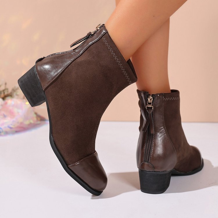 Damen elegante Stiefeletten aus weichem Wildleder mit modischen Akzenten R&B