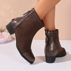 Damen elegante Stiefeletten aus weichem Wildleder mit modischen Akzenten R&B
