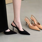 Damen Slingback-Pumps aus Wildleder mit eleganter Spitzform R&B