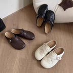 Damen Mokassins mit floralem Schnallenakzent und hochwertigem Leder R&B