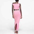 Damen Crop-Top und Maxi-Rock Set R&B