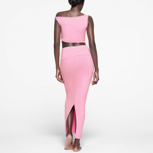 Damen Crop-Top und Maxi-Rock Set R&B