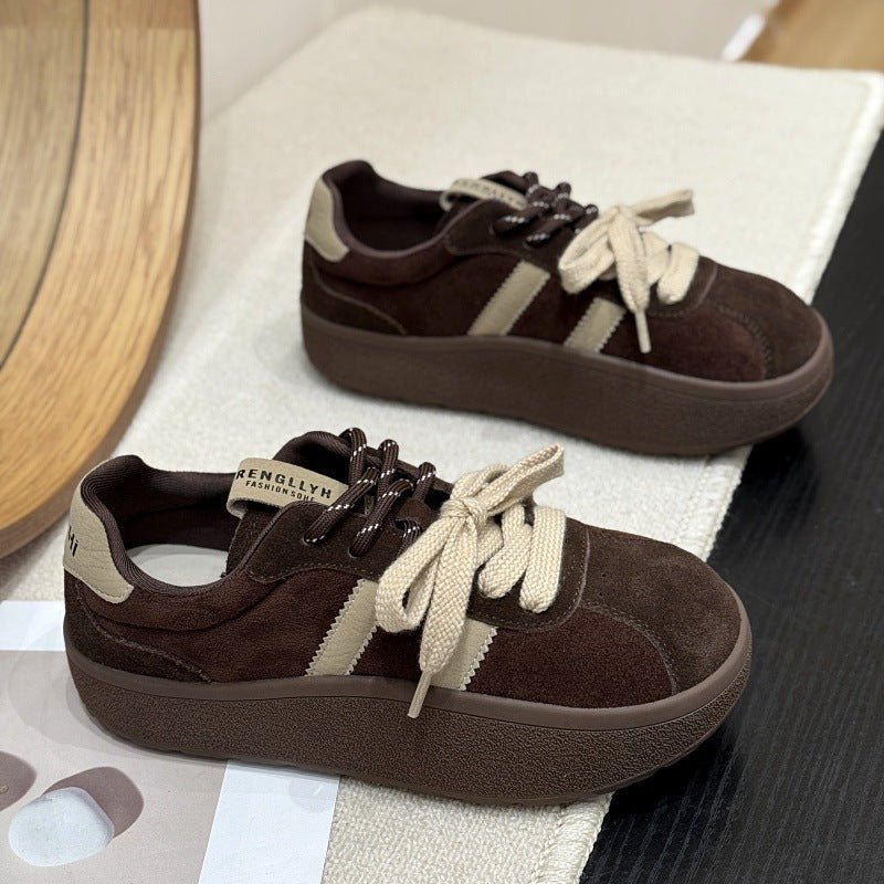 Damen Sneakers mit dicker Profilsohle und weichem Wildleder-Obermaterial R&B